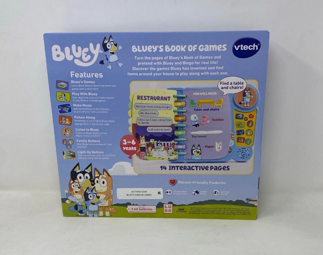 VTech Bluey Book of Games Interactive Toy – 7 Games In One, New