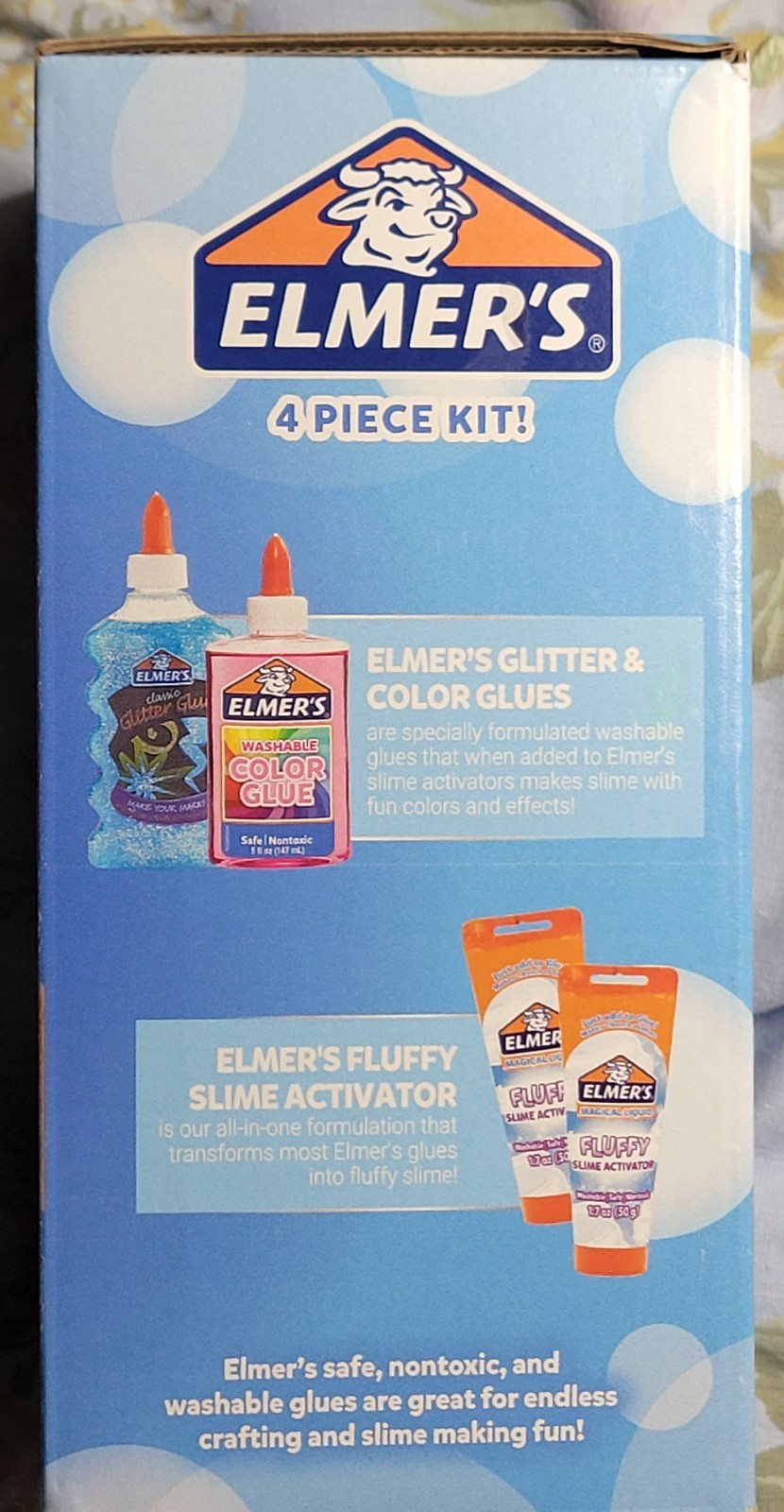Elmer’s Fluffy Slime Kit Slime Supplies Translucent Color Glitter Glue Activator