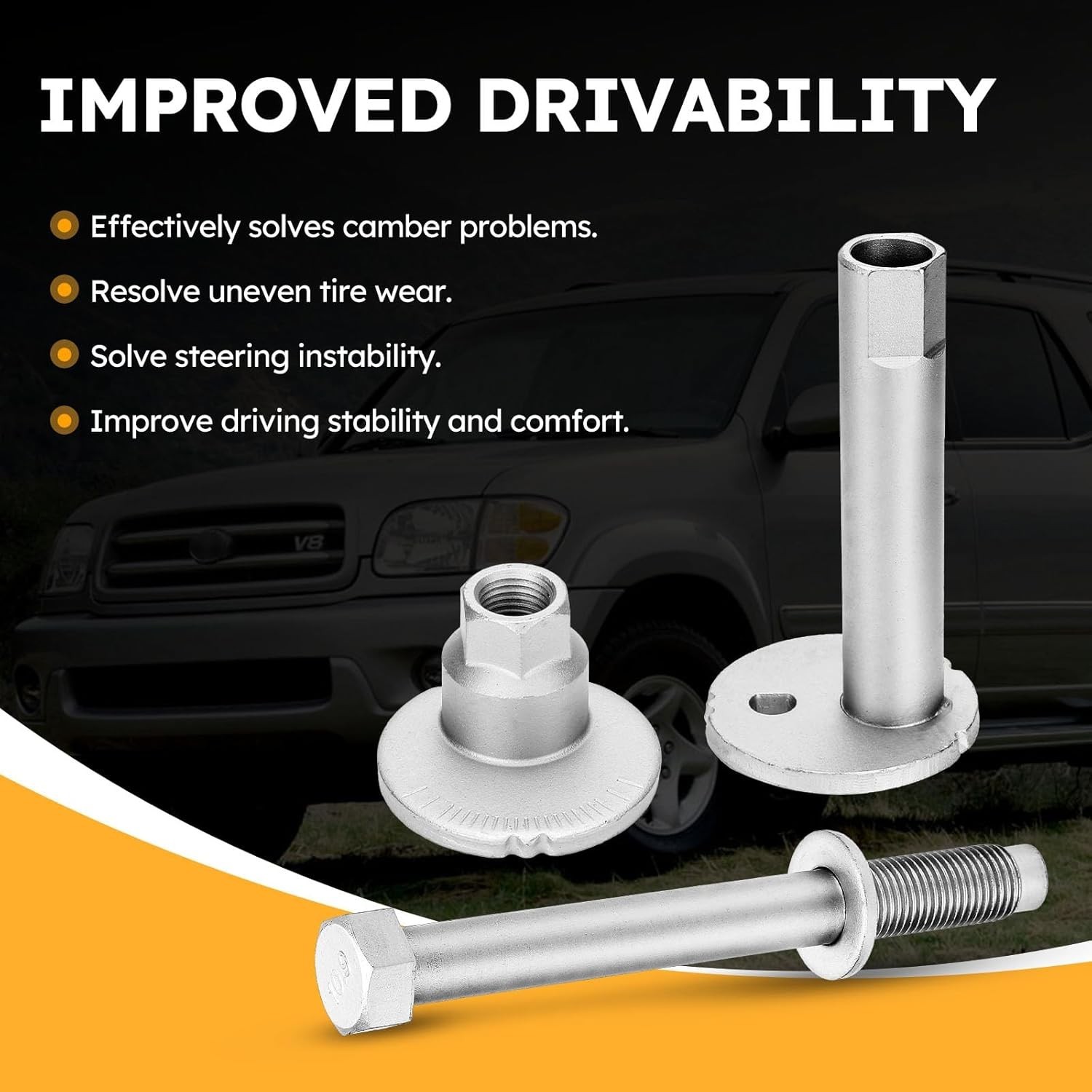 Upgrade Alignment Camber Camber Adjust Bolt Kit 10.9 Grade for 2001-2007 Toyota
