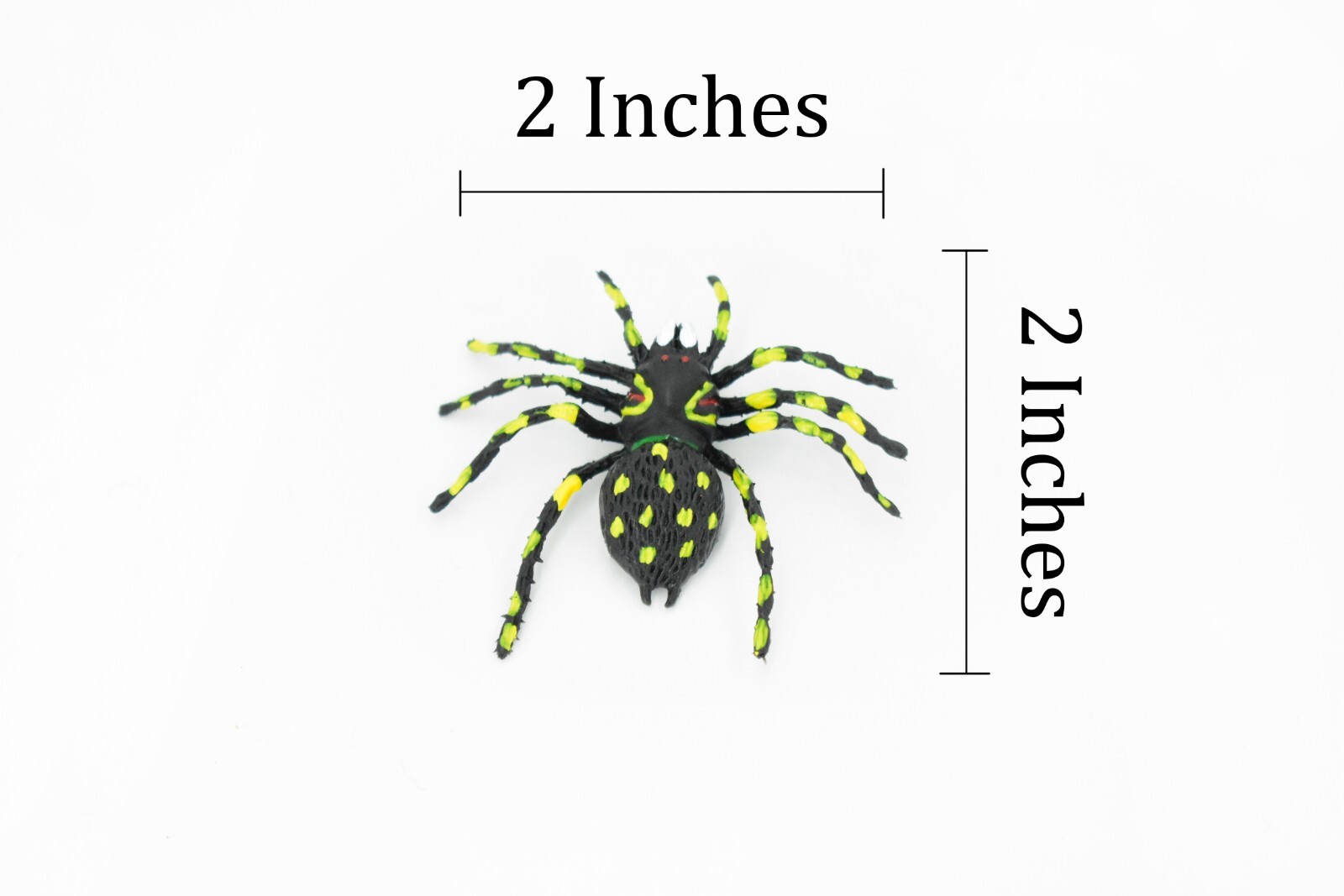 Spider, Yellow Spots, Rubber Insect, Realistic Figure, Model, Replica, Kids 2″