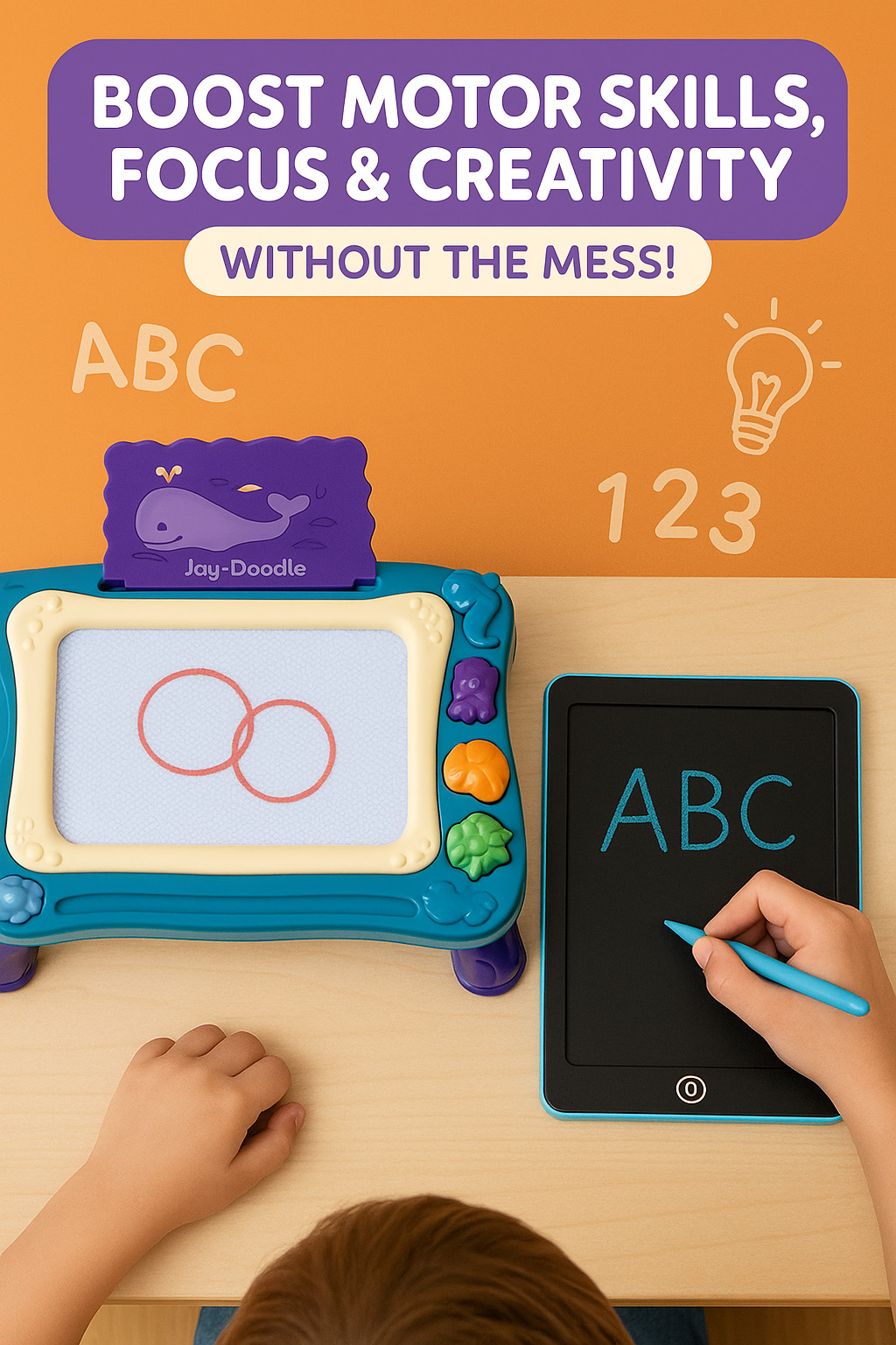 JoyX 2-Pack Magnetic Drawing Board & LCD Tablet for Kids – Joy-Doodle & Portable