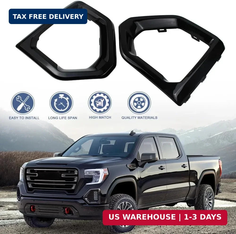 COOL STAR 1 Pair Front Fog Light Bezel Cover Exterior Trim Compatible with 2019-