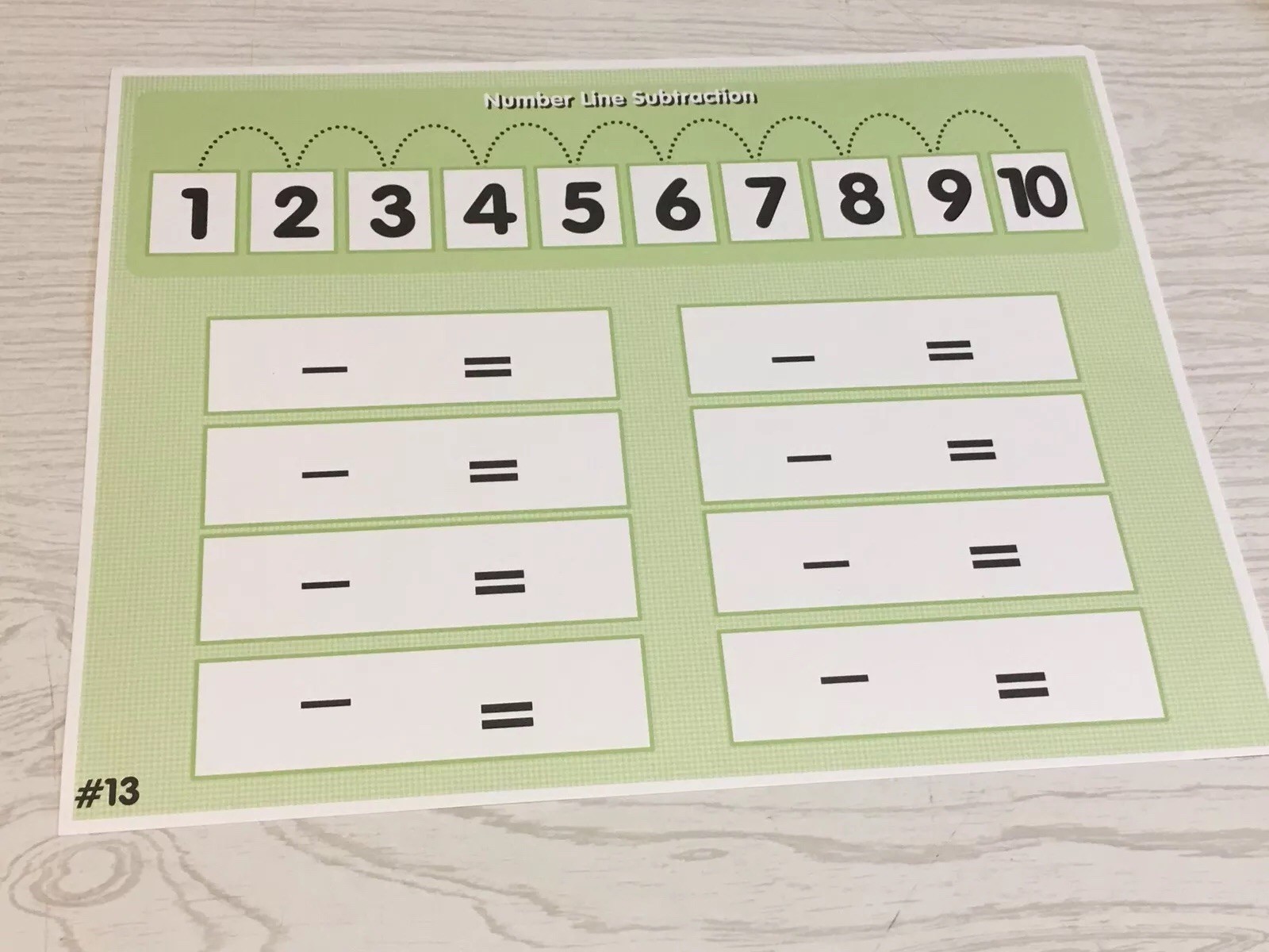 Classroom Set of 10 – Laminated Math Work Mats – Dry Erase #013