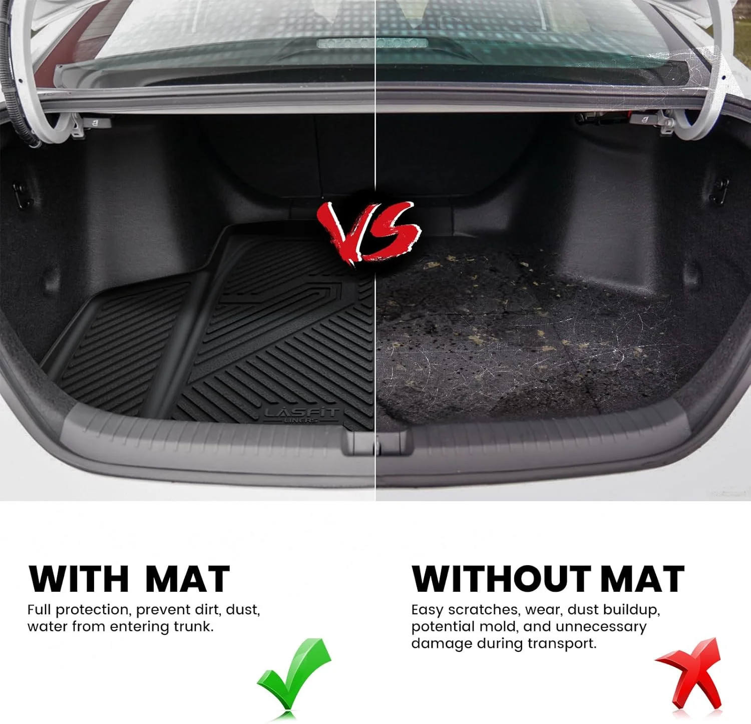 LASFIT Trunk Mat for Honda Accord Seden 2026 2025 2024 2023 2022 2021 2020 2019