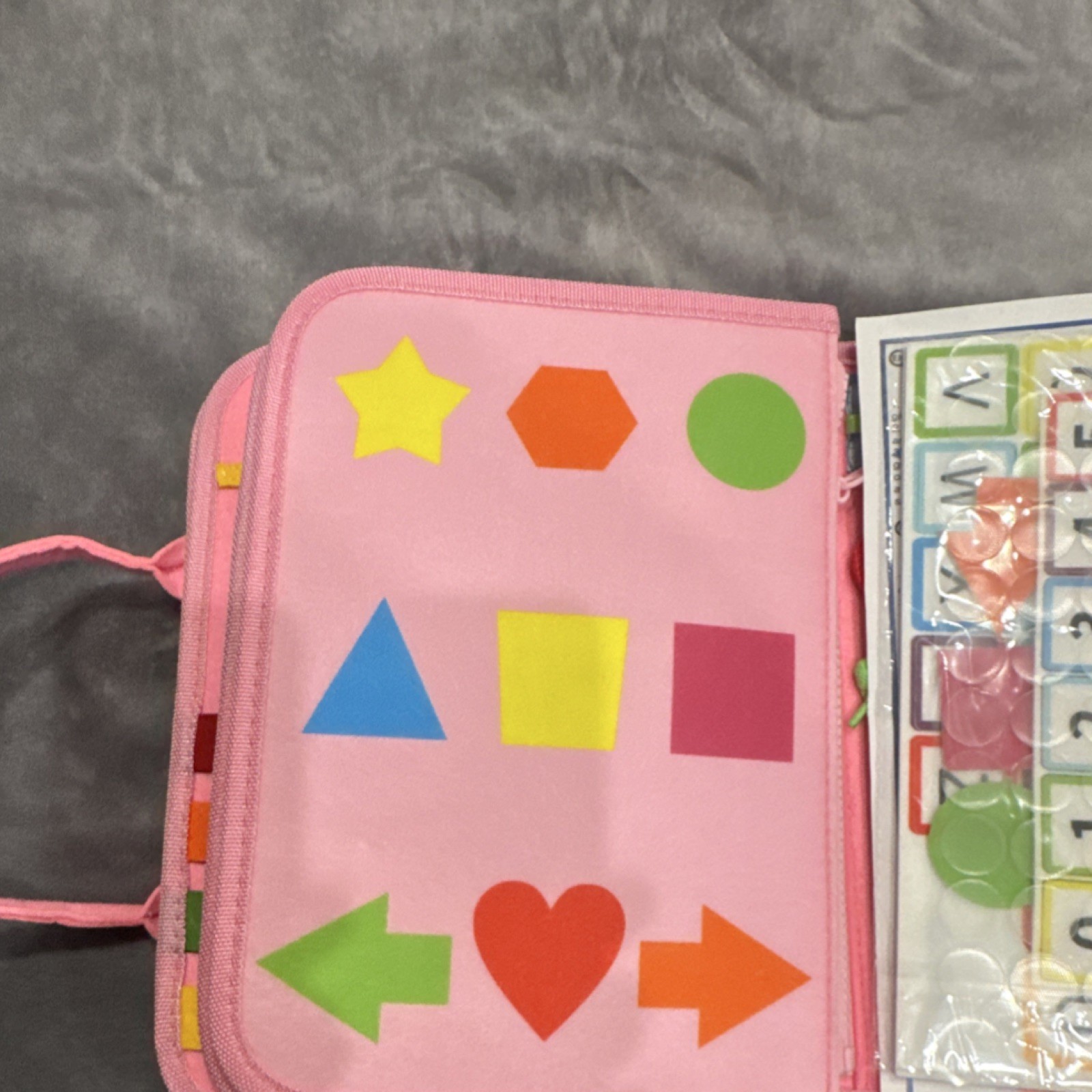 ESJAY Unicorn Busy Board Pink Toy for Kids Ages 3-7 Alphabet Numbers Shapes