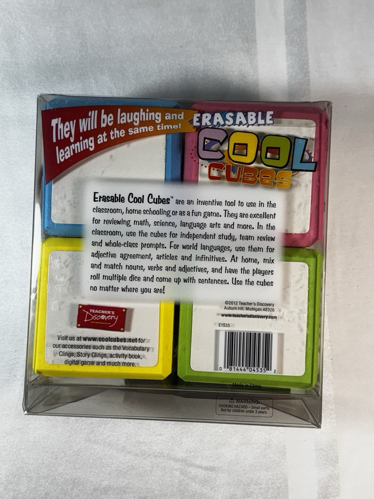 Four Sets Dry-Erase Erasable Cool Cubes Classroom Foam Learning Aids