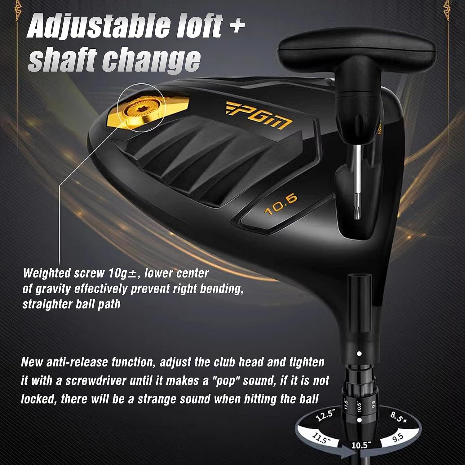 PGM Men’s 13-Piece Complete Golf Club Set – Includes 3 Woods, 1 Hybrid, 7 Irons,