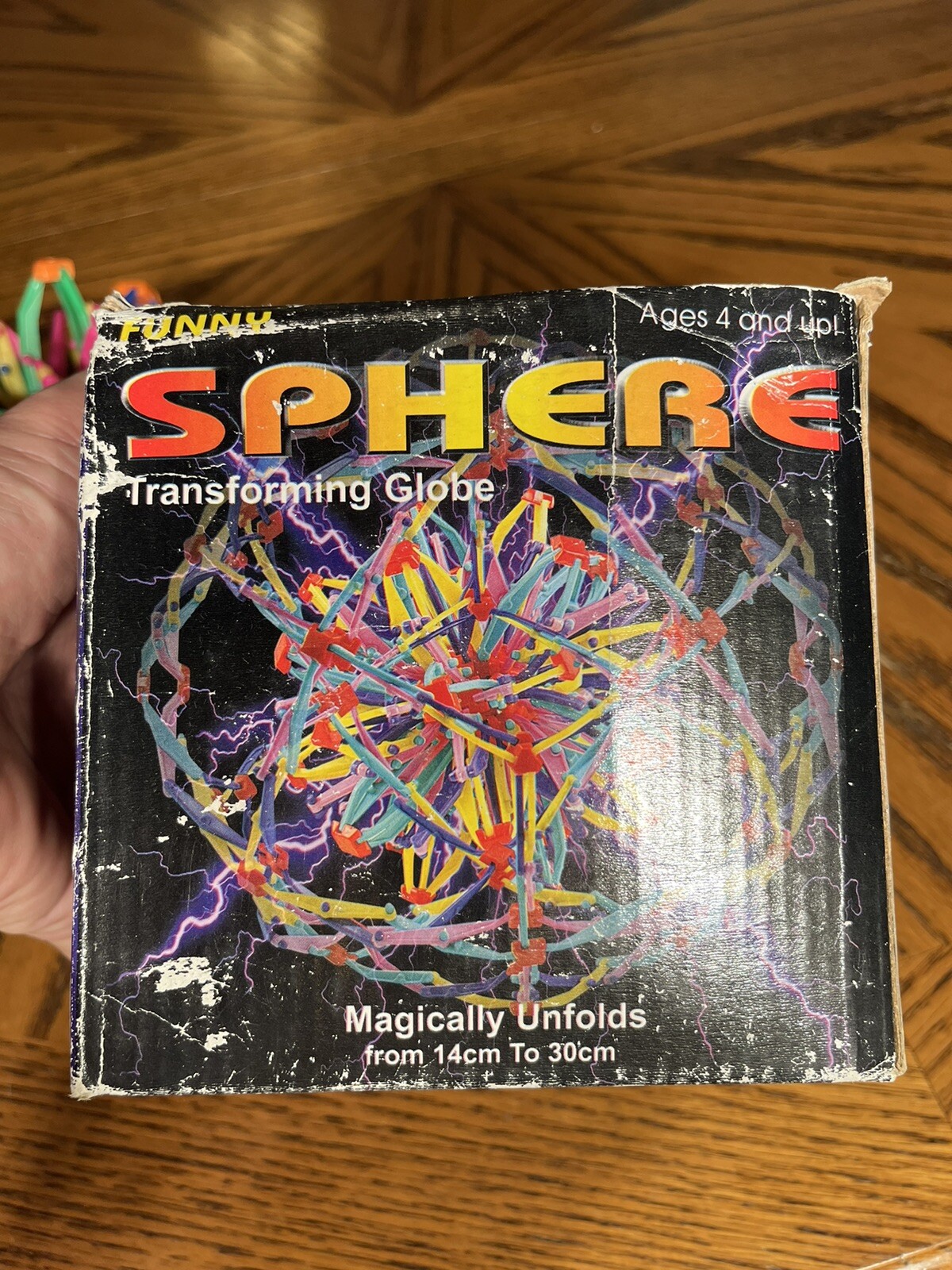 Funny Sphere Transforming Globe Toy In Box, Magically Unfolds, Rainbow Colored