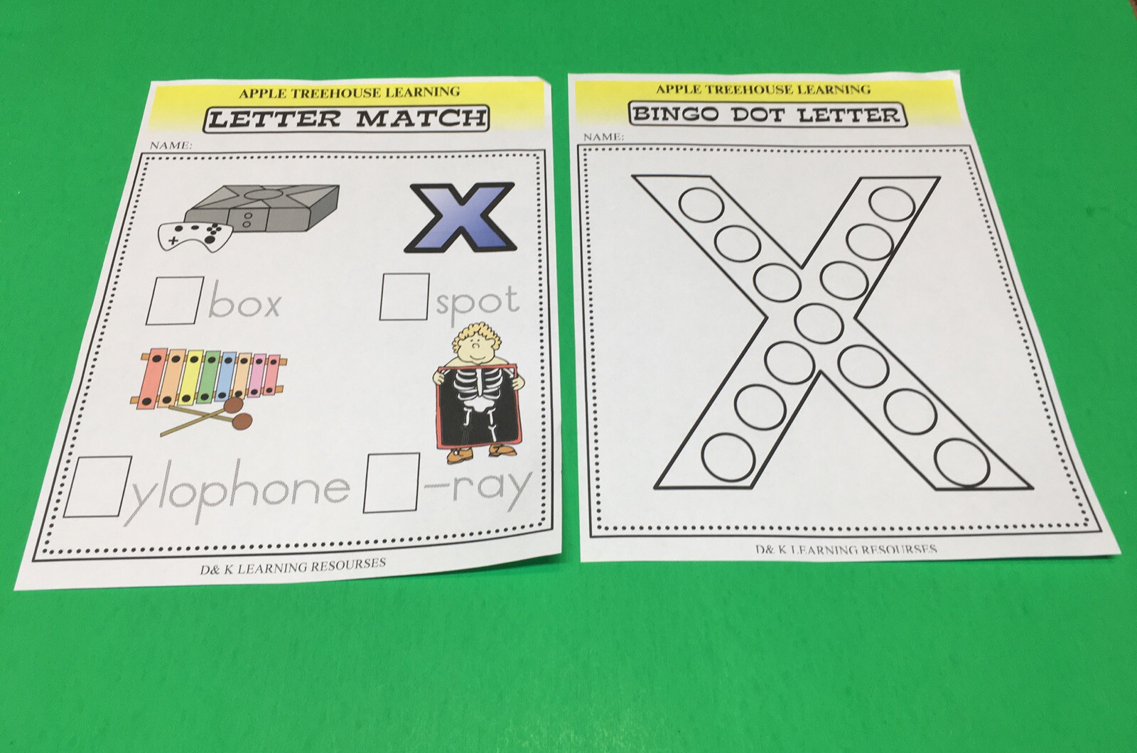 Letter Xx – Apple Treehouse Worksheets – Preschool Teaching supplies 20pgs