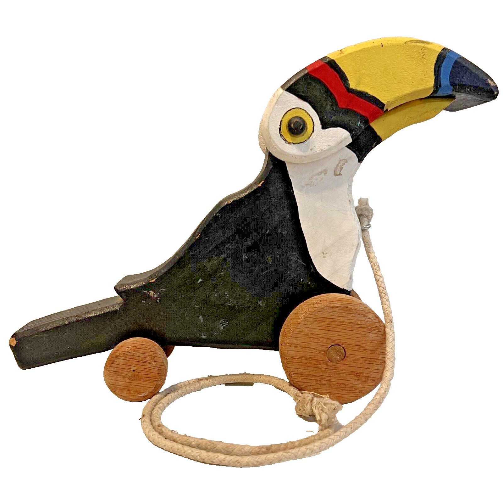 Unbranded Wooden Activity Toucan – Pull Along Toy 8″ Tall 10″ Long and 3″ Wide