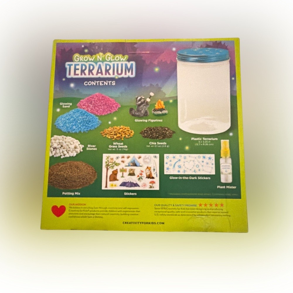 Creativity for Kids Grow ‘n Glow Terrarium Kit NEW Sealed Box