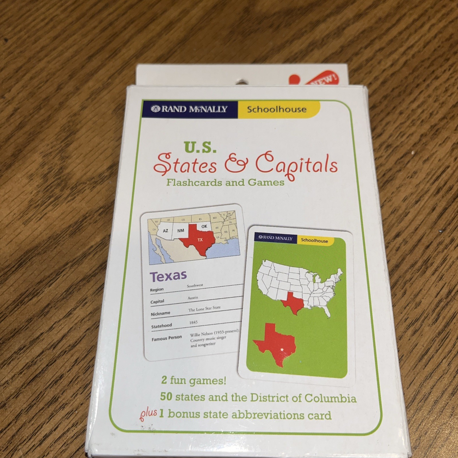 Rand McNally Schoolhouse U.S. States & Capitals Flashcards and Games New Sealed