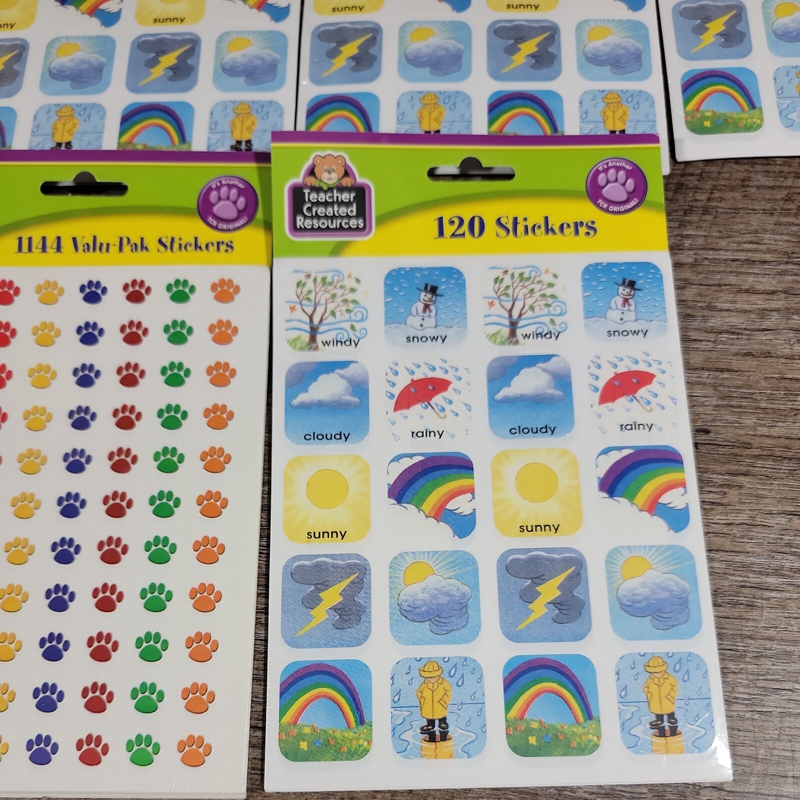 Lot Of 10 packs Teacher Created Resources Colorful Mini Stickers