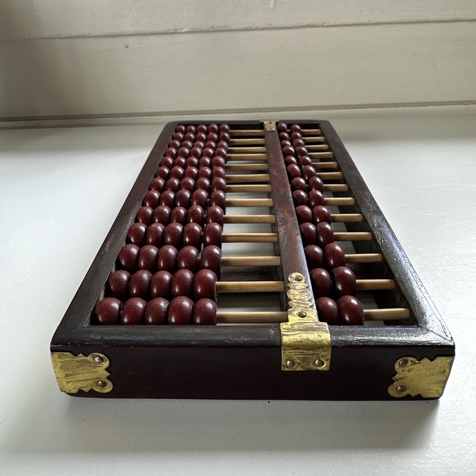 Vintage Abacus Wooden Maths Counting Tool Arithmetic Chinese 25cm x 13cm