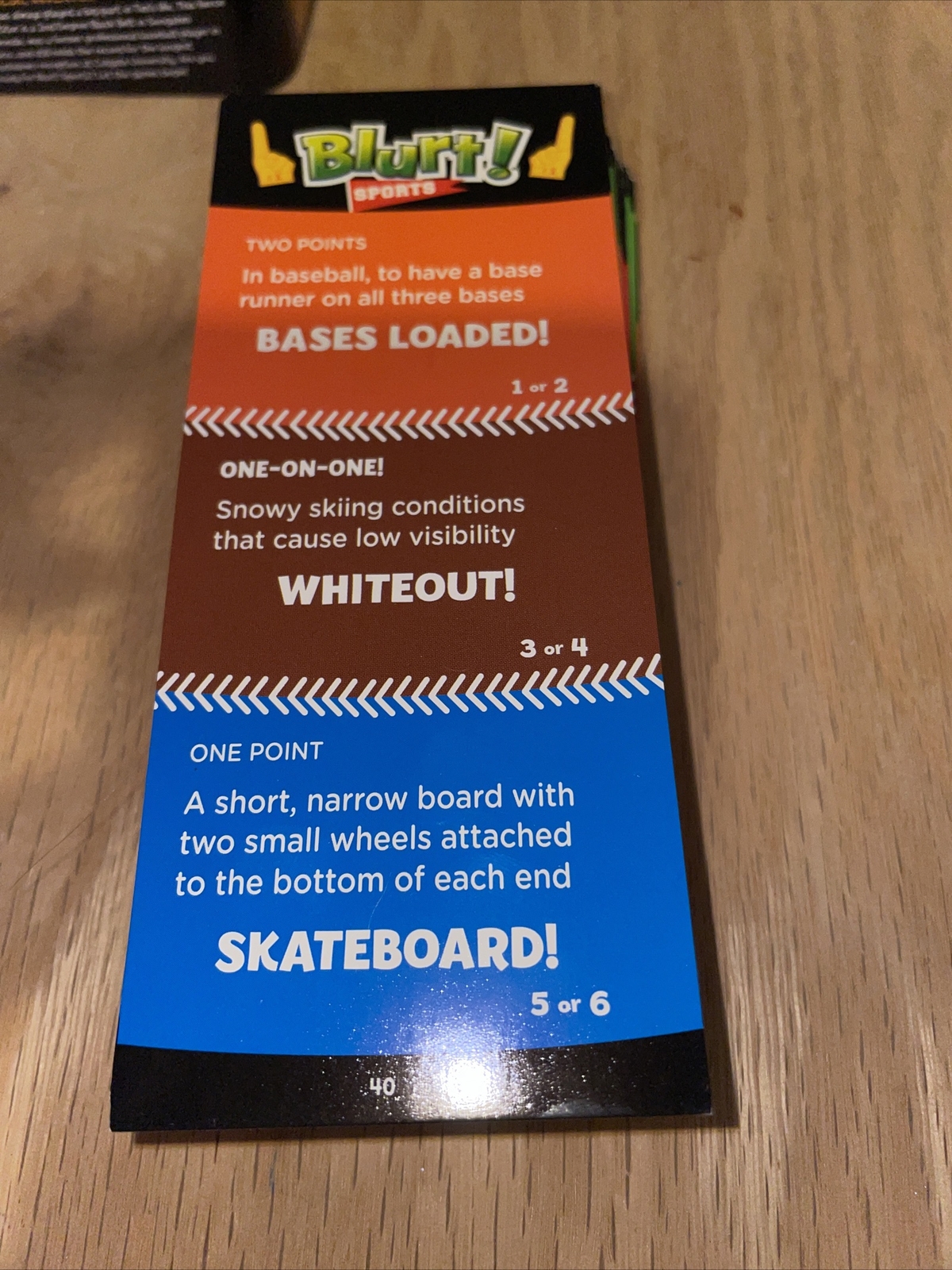 Blurt! SportsGame Collector’s Tin Replacement Full New Set Of Cards