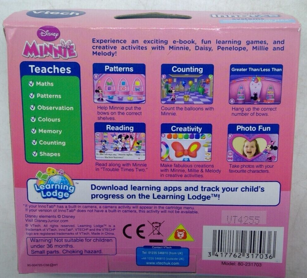Minnie Mouse Bow-Toons VTech Innotab Max Learning Tablet App Cartridge Toy