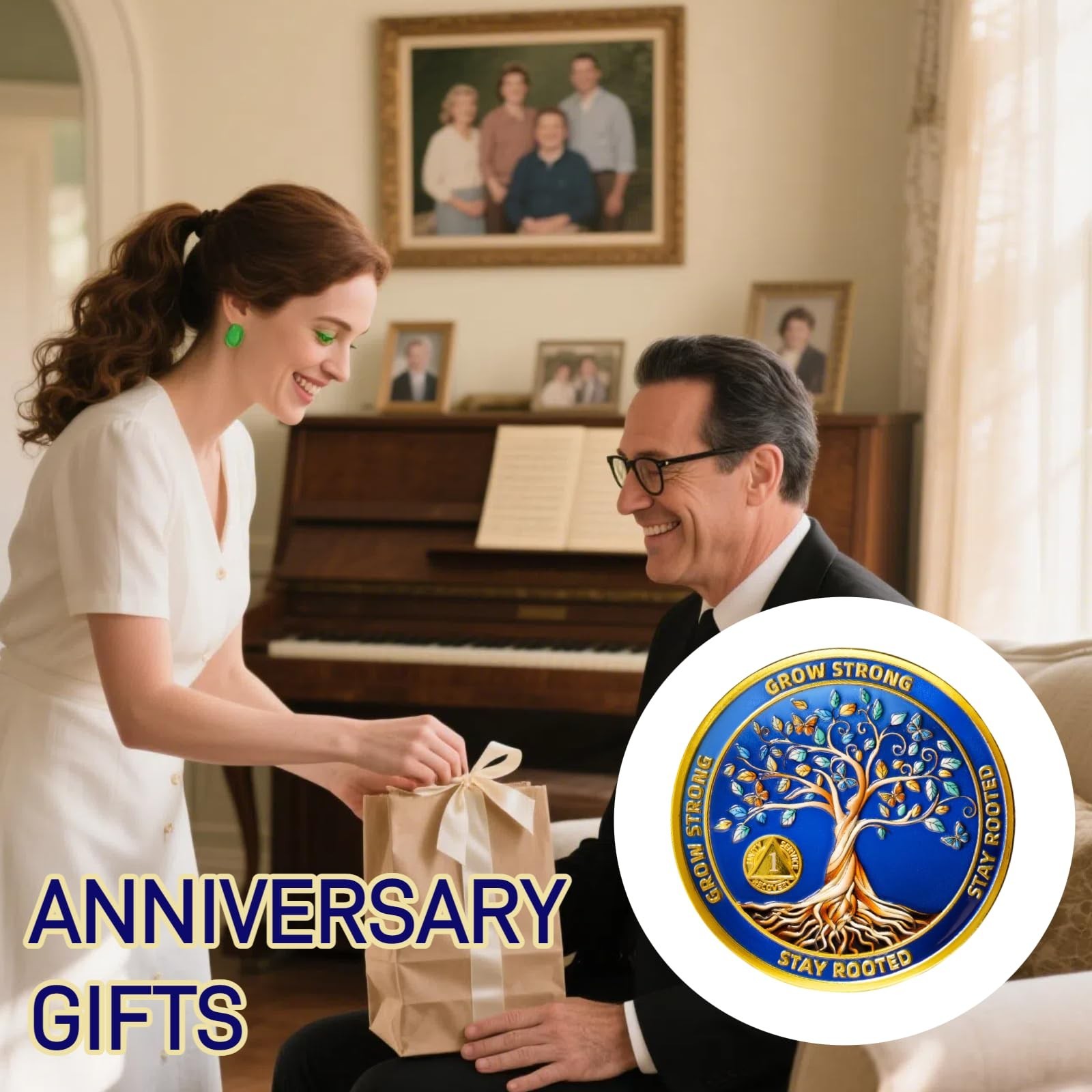 Dancing for Life One Year Sobriety Coin-Recovery Coin 1 Year Sobriety Coin fo…