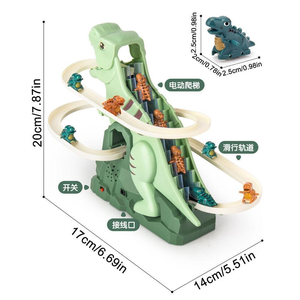Dinosaur assembly puzzle fun electric slide track toy car birthday gift