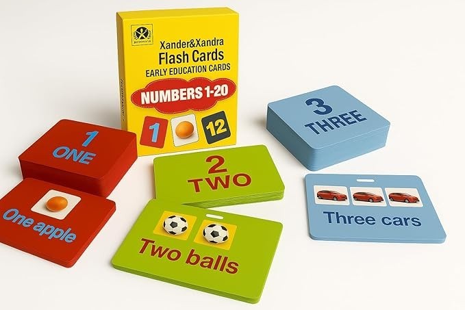 Numbers 1–20 – Durable Waterproof Counting & preschool Learning flash Cards