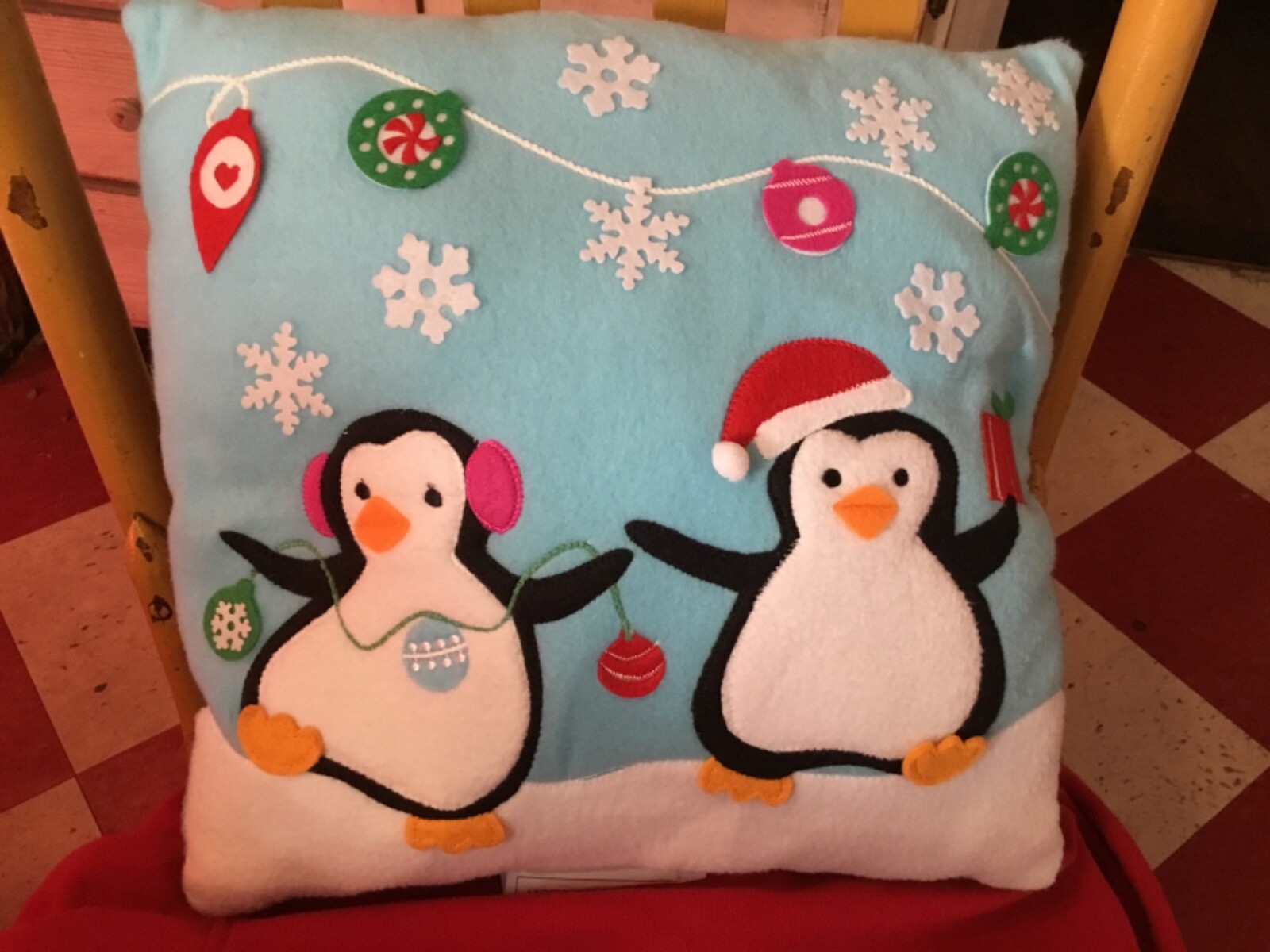Penguin Felt Accent Pillow
