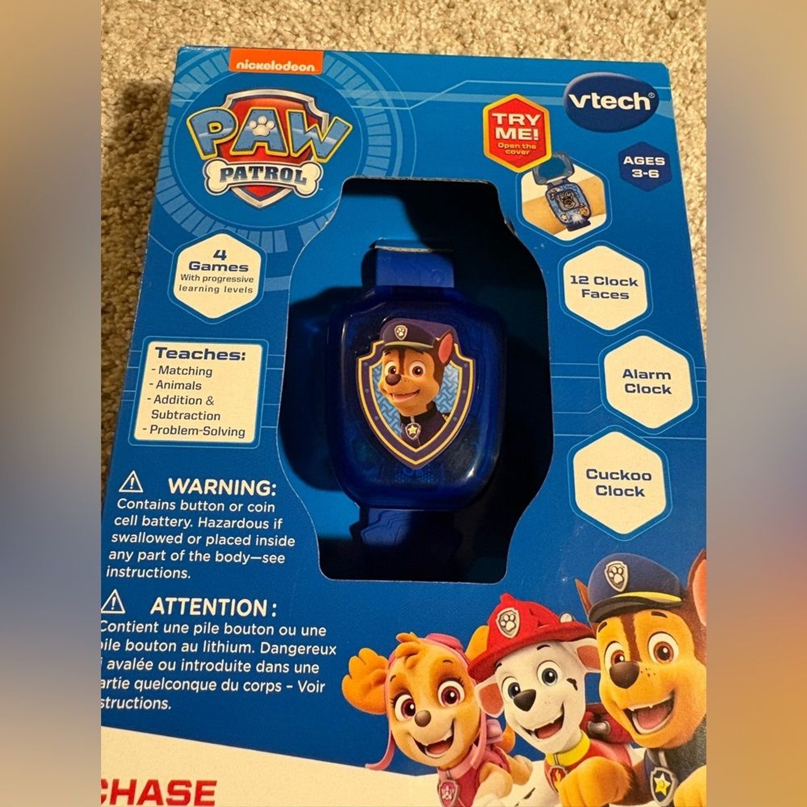 New VTech PAW Patrol Chase Learning Watch Toddler Watch