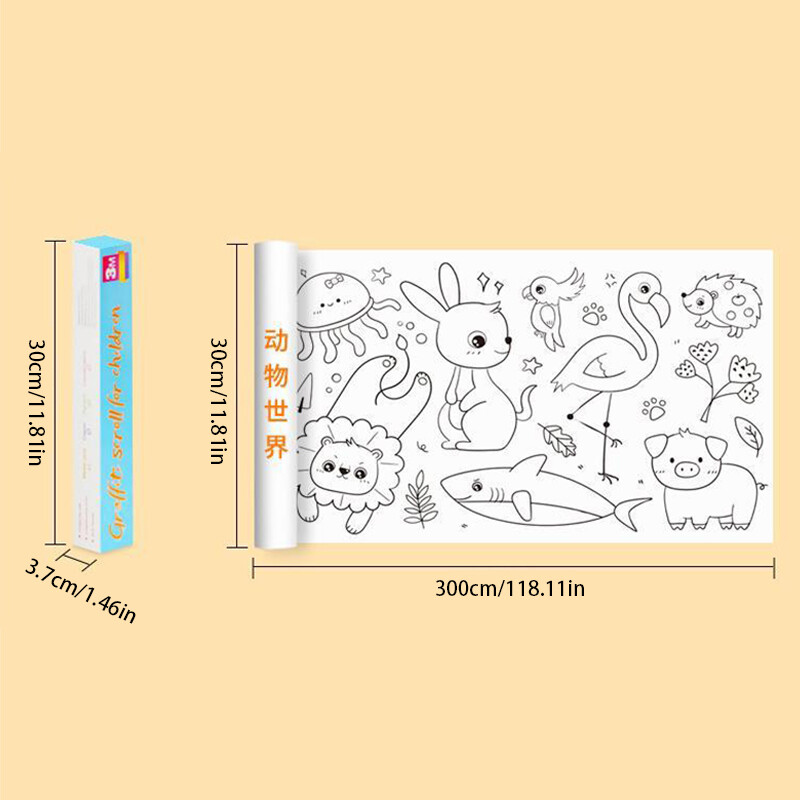 3-Meter Graffiti Scroll Children’s Drawing Roll DIY Kid Painting Educational Toy