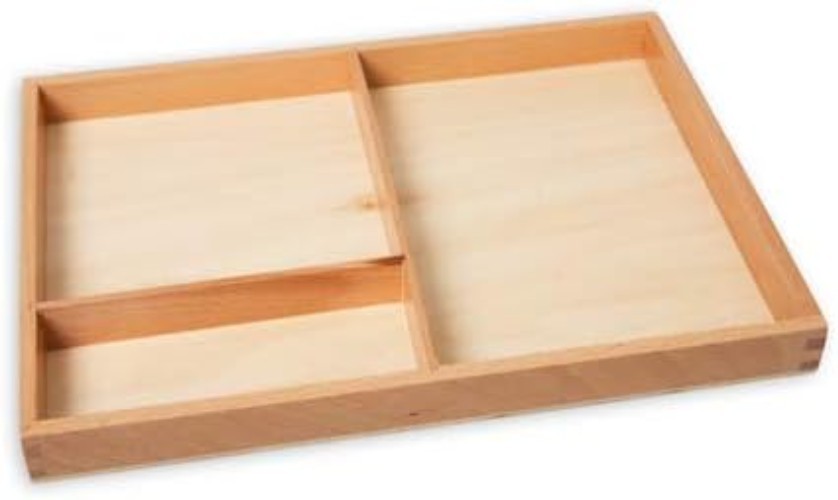 Modern Montessori Cards Display Tray – Unfinished Wooden Organizer for Learning