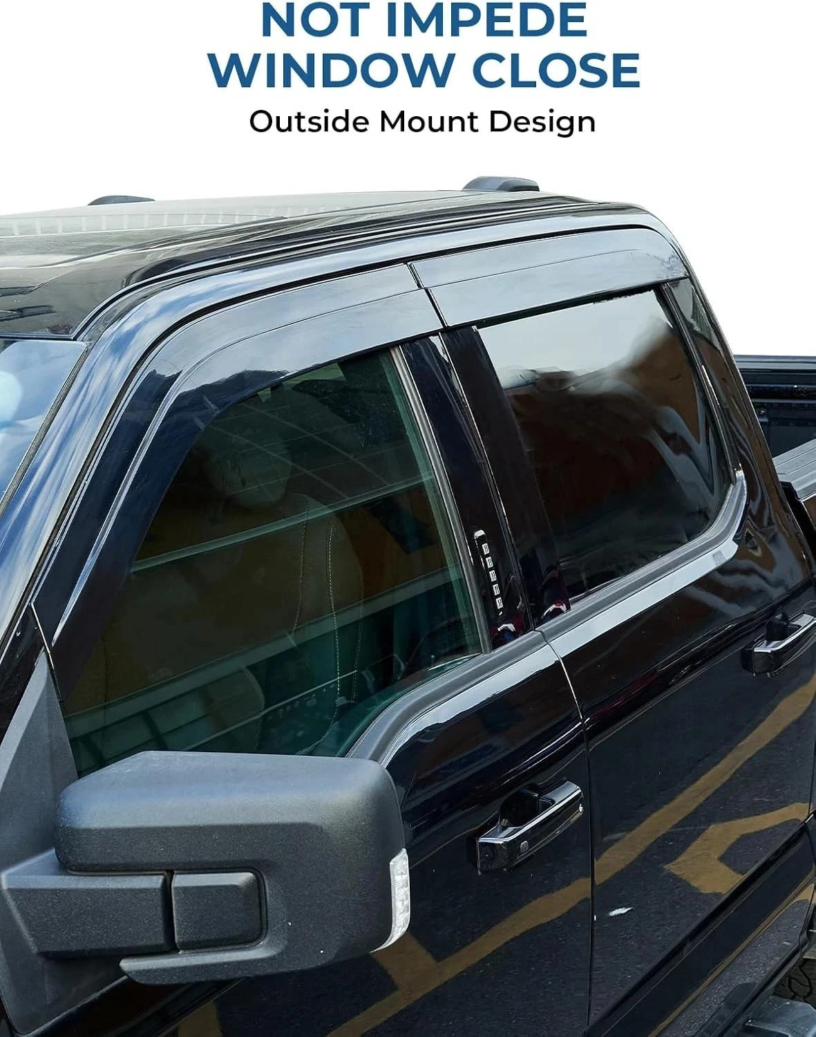 Low Profile Vent Visors for 2015-2024 Ford F150 & Raptor Crew Cab