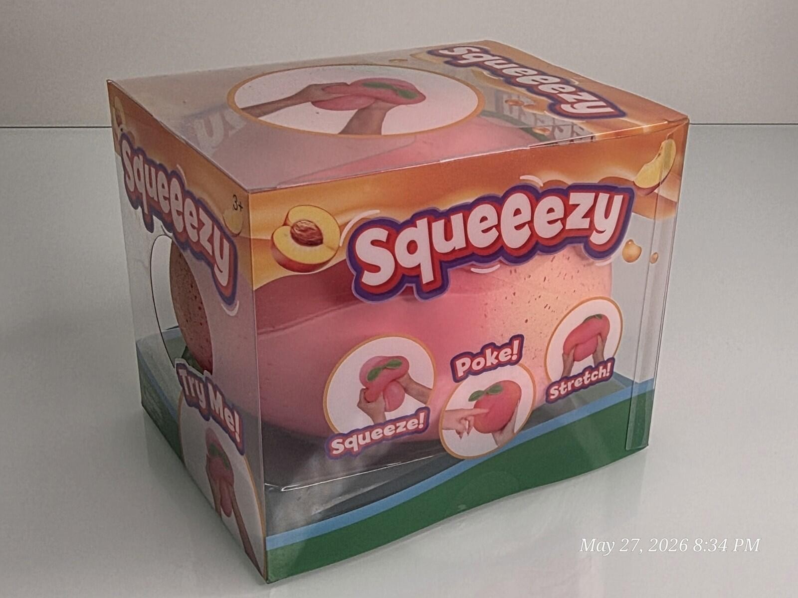 Sunny Days Jumbo Squeeezy Peach Squishy Toy 🍑 Stress Relief Sensory Fidget NEW