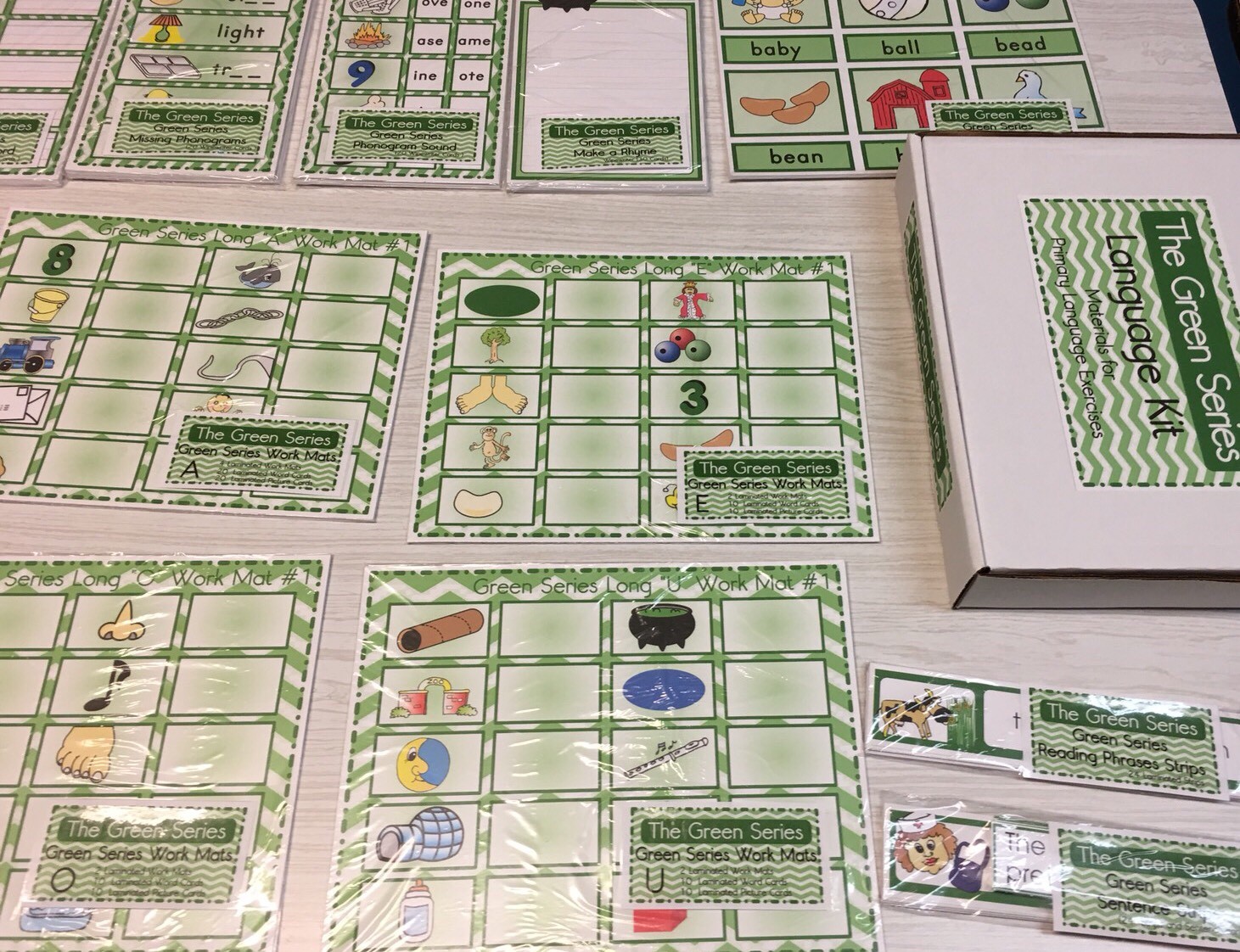 Montessori (BUNDLED) – The Pink, Blue & Green Series – 3 Complete Language Kits