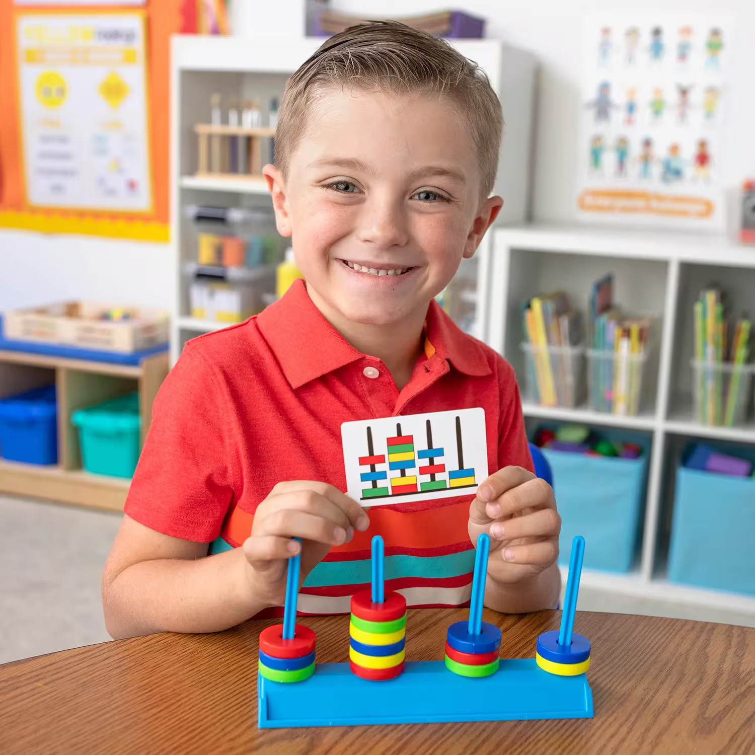 Fun Express 8″ STEM Floating & Stacking Magnets Set with Flash Cards – 70 Pc.