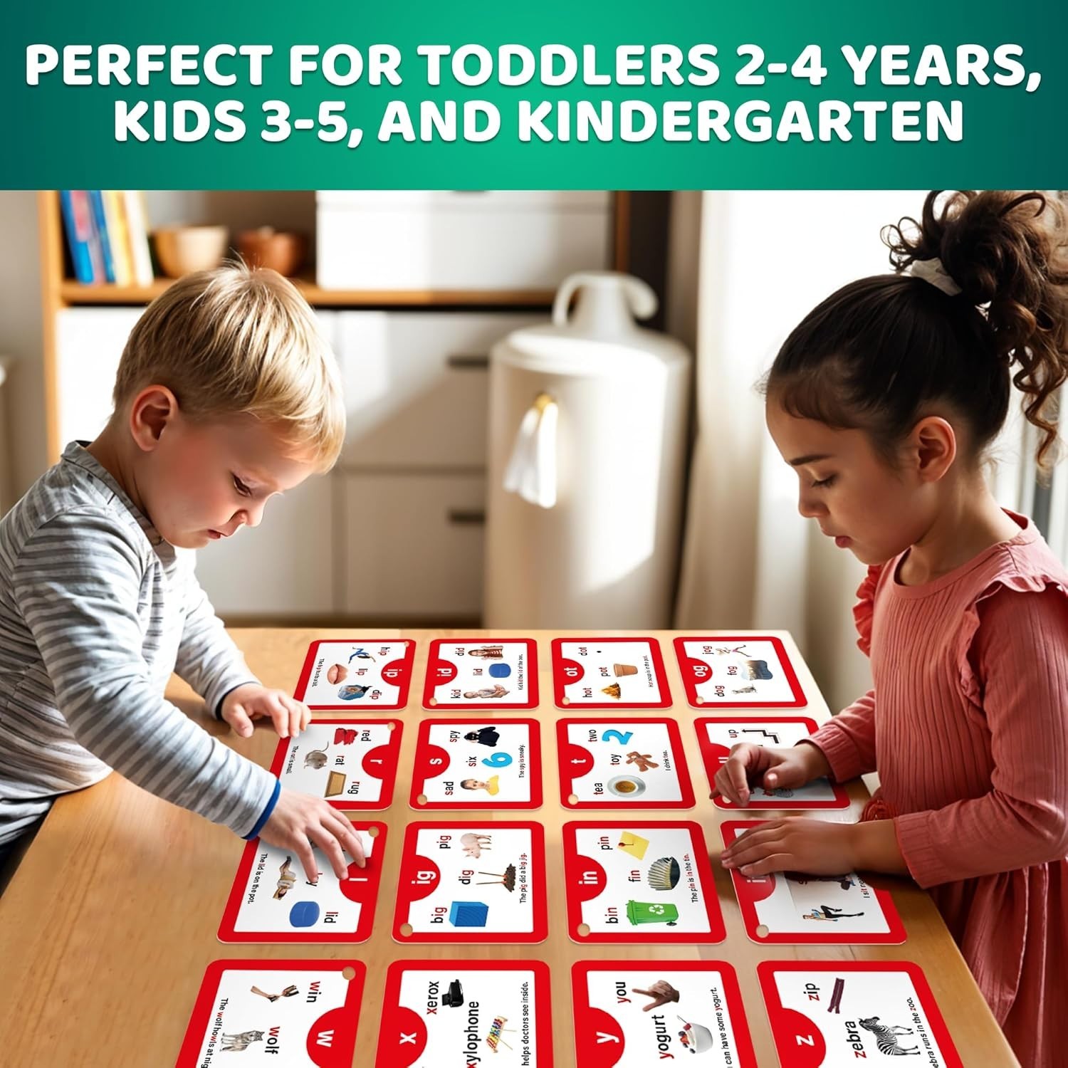 High-Quality CVC Flash Cards for Kids – Foster Early Reading Skills (52 Cards)
