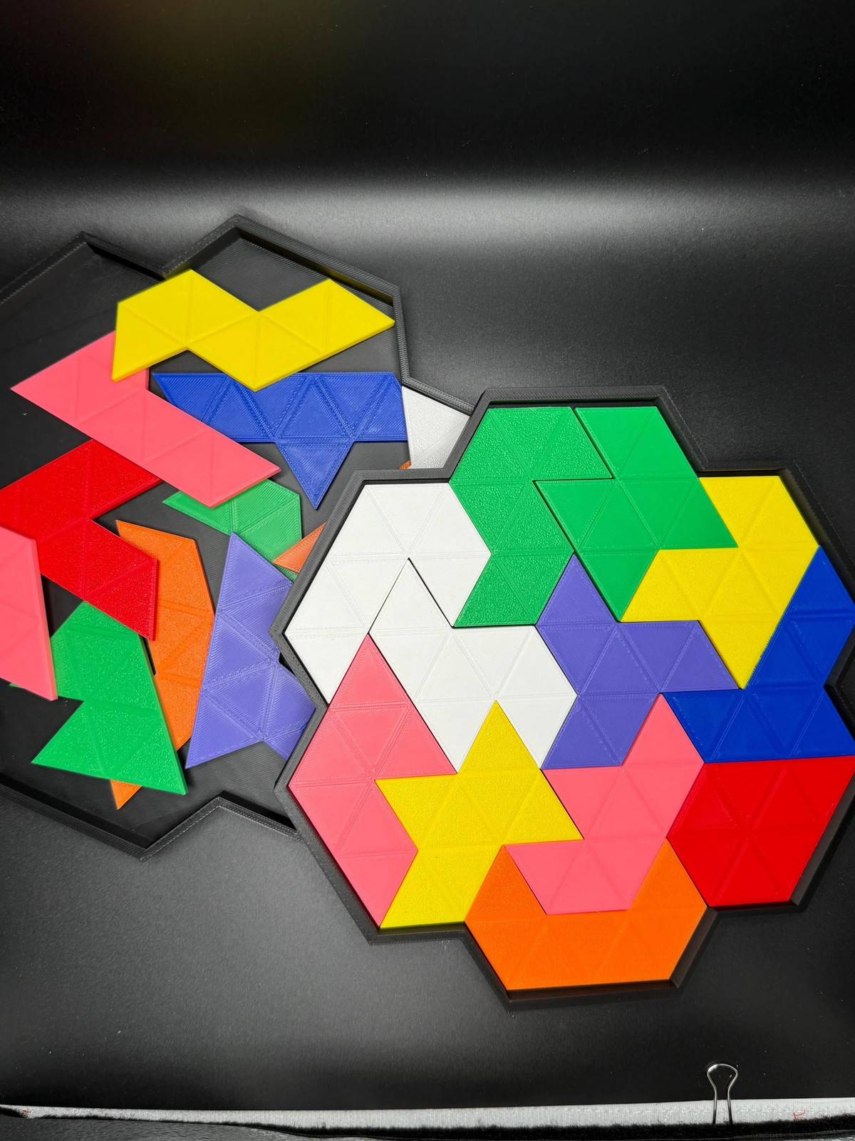 Heptiamond Puzzle with Box – 24 Unique Pieces, Double-sided Challenge