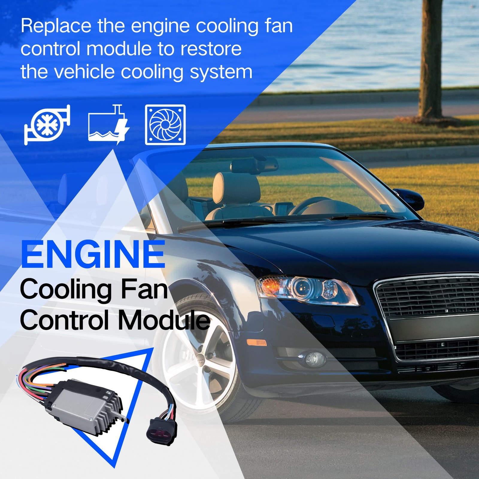 Cooling Fan Control Module Compatible with Audi A4 only A4(B6) 2003-2005;A4(B7)