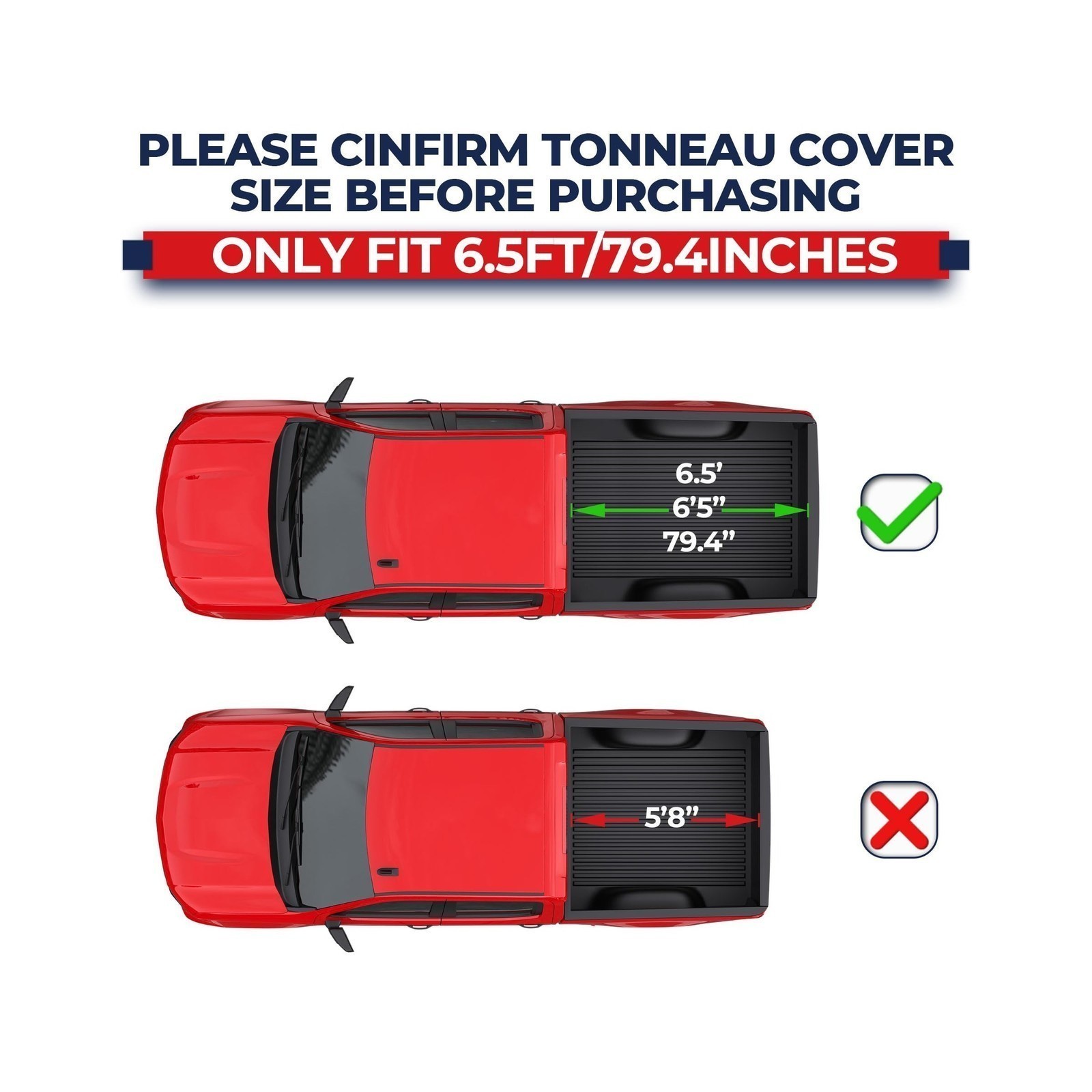 Roll-Up Tonneau Cover – Fit For Silverado/Sierra 2014-2018, 6.5/6.6 Ft Bed