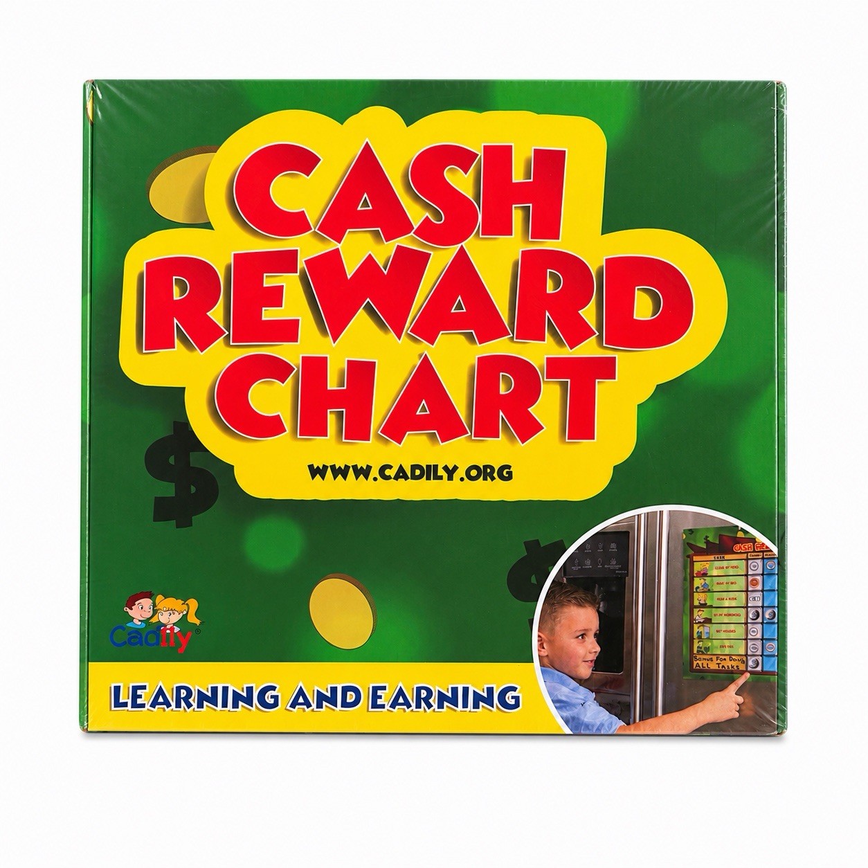 Cadily Cash Reward Chart. Magnetic Chore Chart for Kids. Learning Money Chart