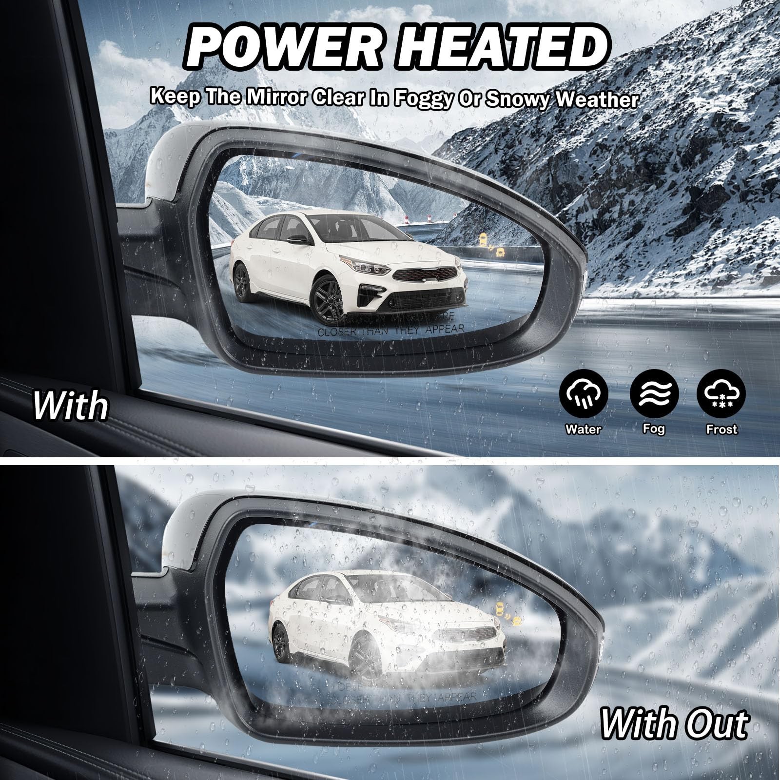 Right Passenger Side Mirror Fits 2019 2020 2021 2022 2023 KIA Forte Mirrors w…