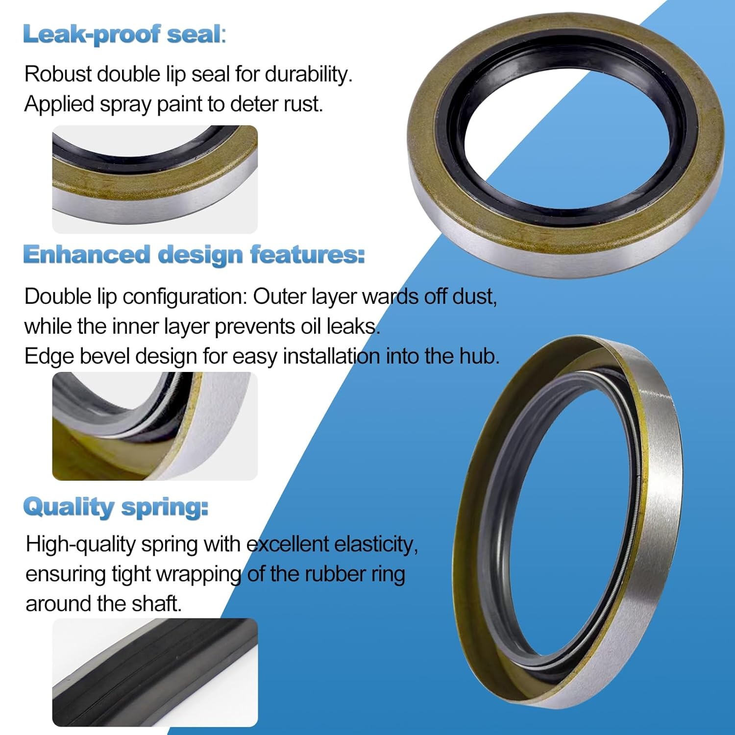 Trailer Axle Bearings Kit L68149 L44649 171255TB Grease Seals 1.98″ Trailer
