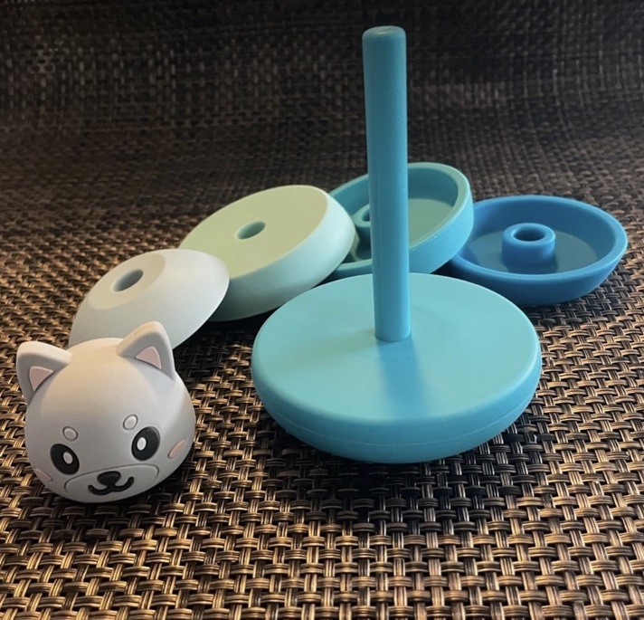 Elbebe Silicone Stackable Animal (Dog) BPA Free 6 Months-4 Years Montessori Toy