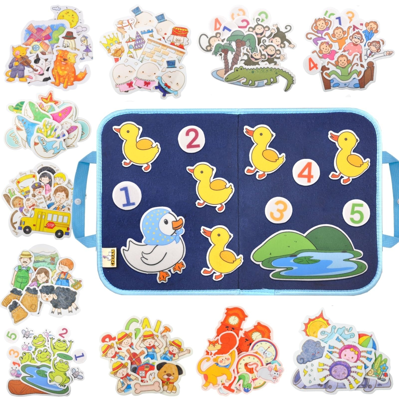 CHEFAN 12 Pack Felt Storyboard Pieces for Toddler, Flannel Board Stories for …