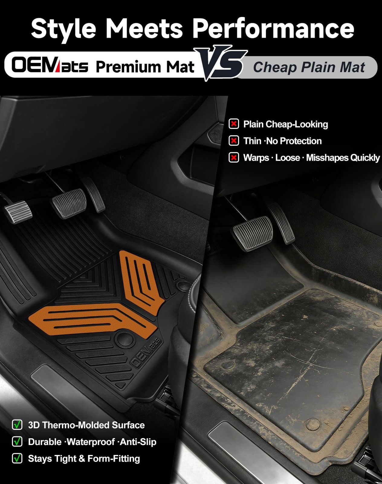 Color TPE Floor Mats 2019–2026 for Chevrolet Silverado/GMC Sierra 1500 & 2