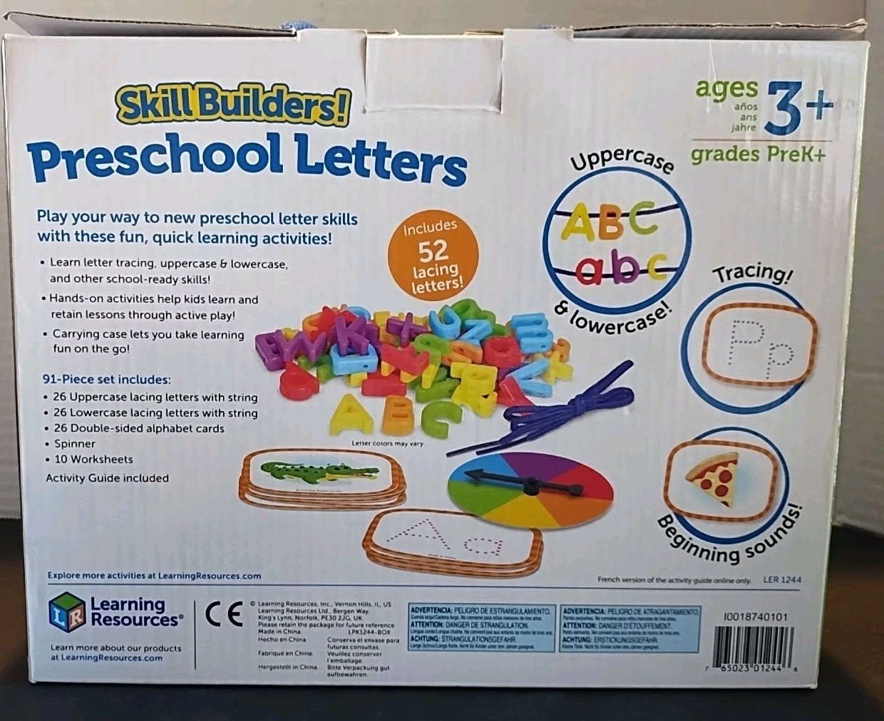 Learning Resources Skill Builders! Preschool Letters & Mathlink Cubes Lot of 2
