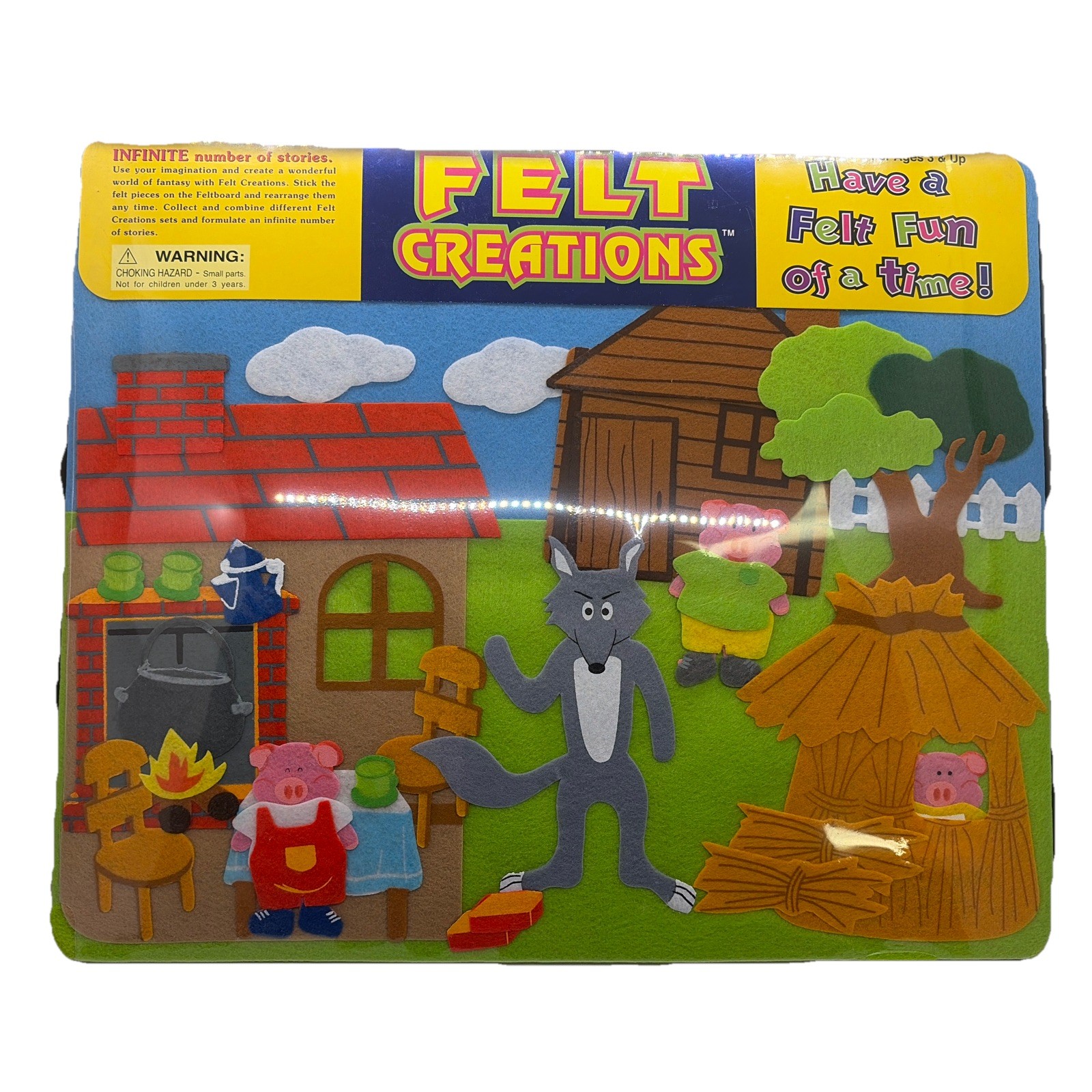 Felt Creations 3 Little Pig And Wolf Story Board Hard to Find NEW/Unopened