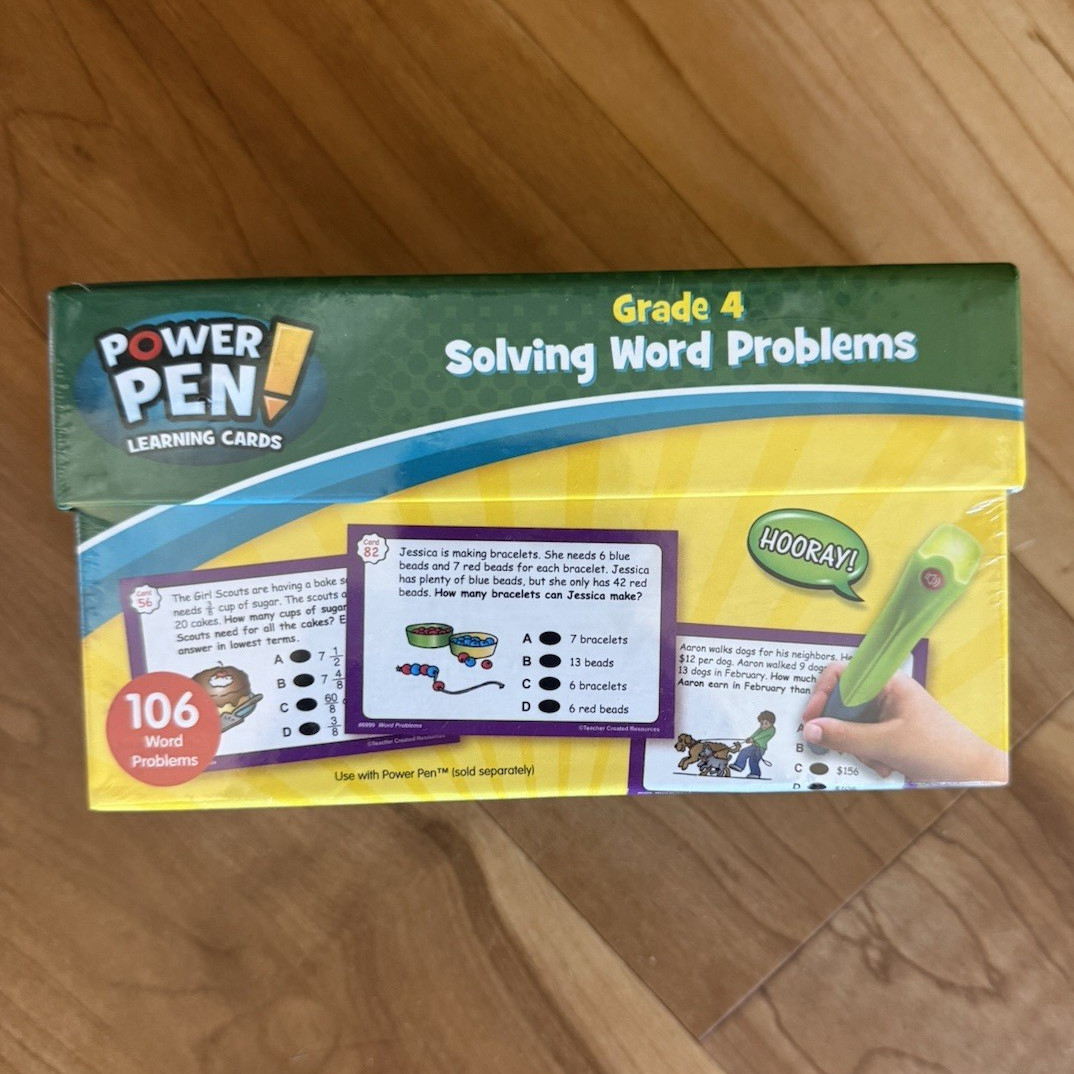 Teacher Created Resources Power Pen Learning Cards Math Word Problems Grade 4