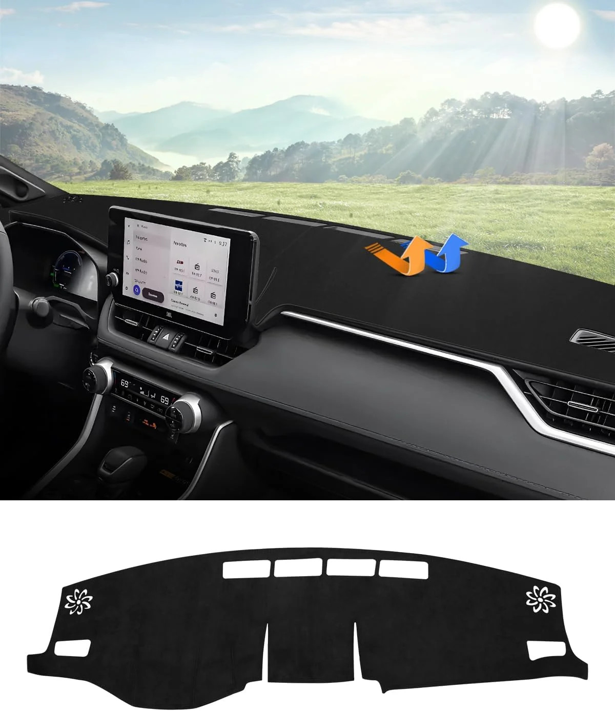 Cartist Dashboard Cover Mat for 2019-2022 2023 2024 2025 Toyota RAV4 Accessories