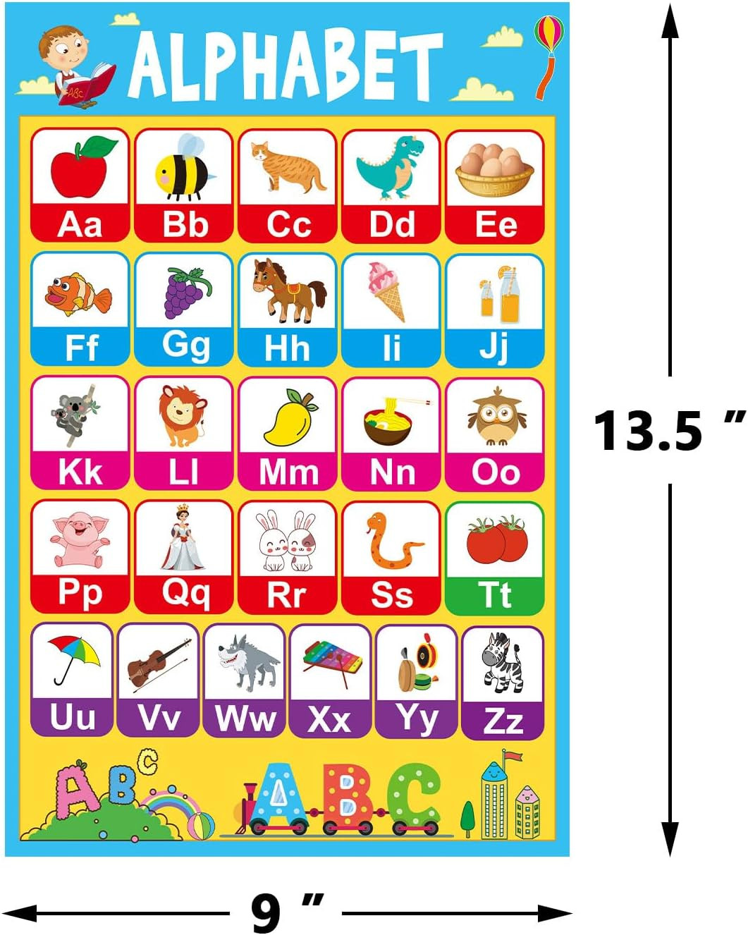 15 Educational Posters for Toddlers Kids Learning Alphabet Numbers Shapes Colors