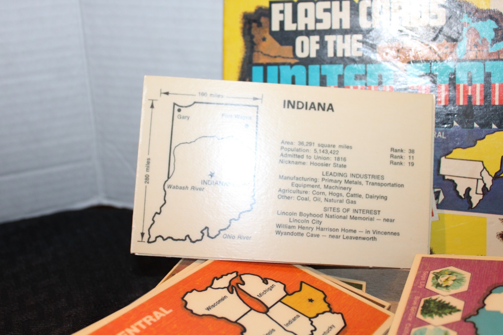 Vintage 1975 Edu-Cards® Educational FLASH CARDS OF THE UNITED STATES Box Set