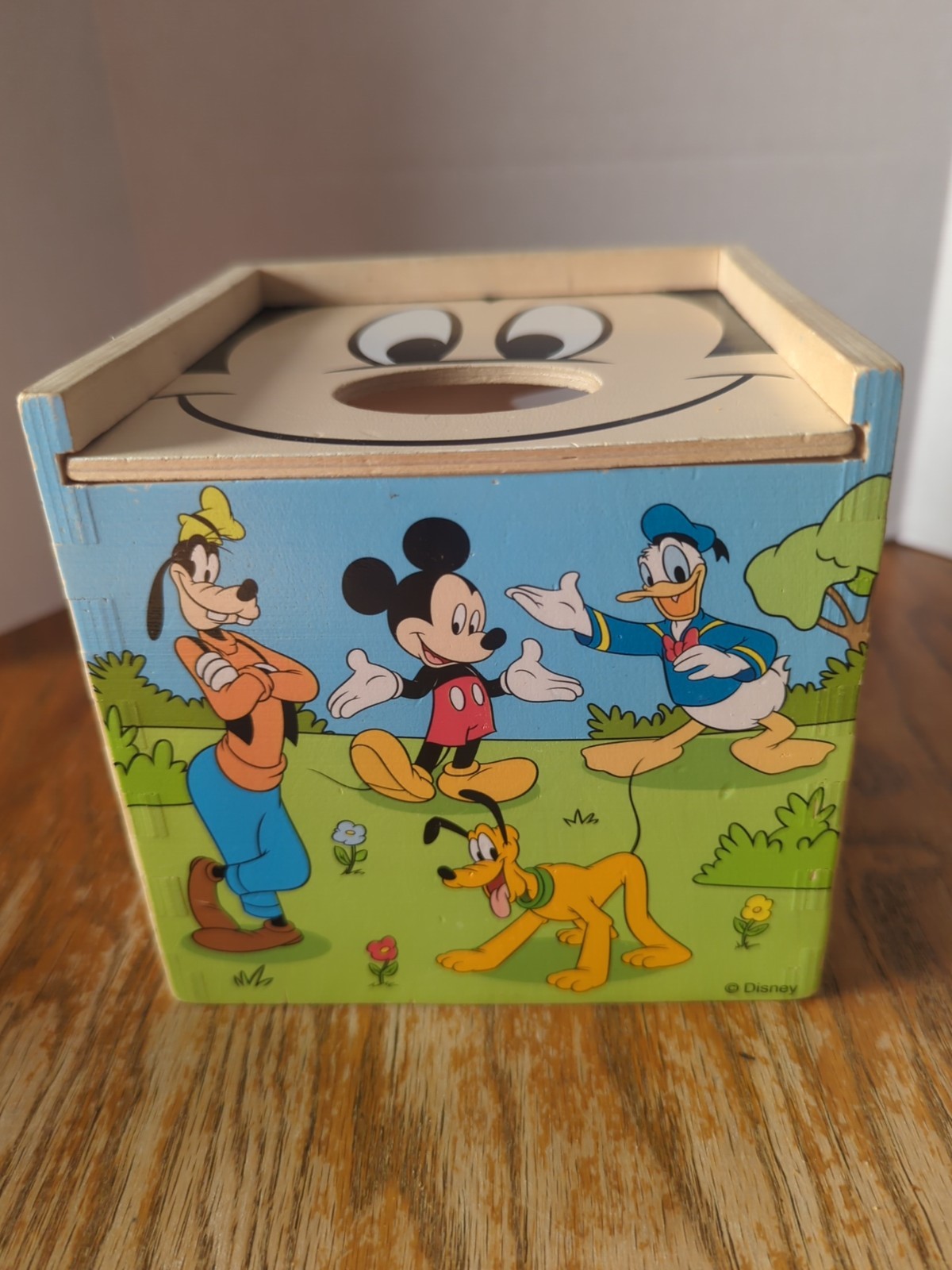Melissa & Doug Disney Baby Mickey Mouse Wooden Shape Sorting Cube 8 Shapes