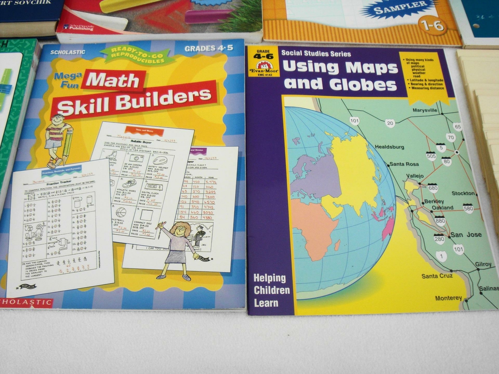 Lot 11 Home School Workbooks Elementary Math Reading Flash Cards Grades 3 4 5 6
