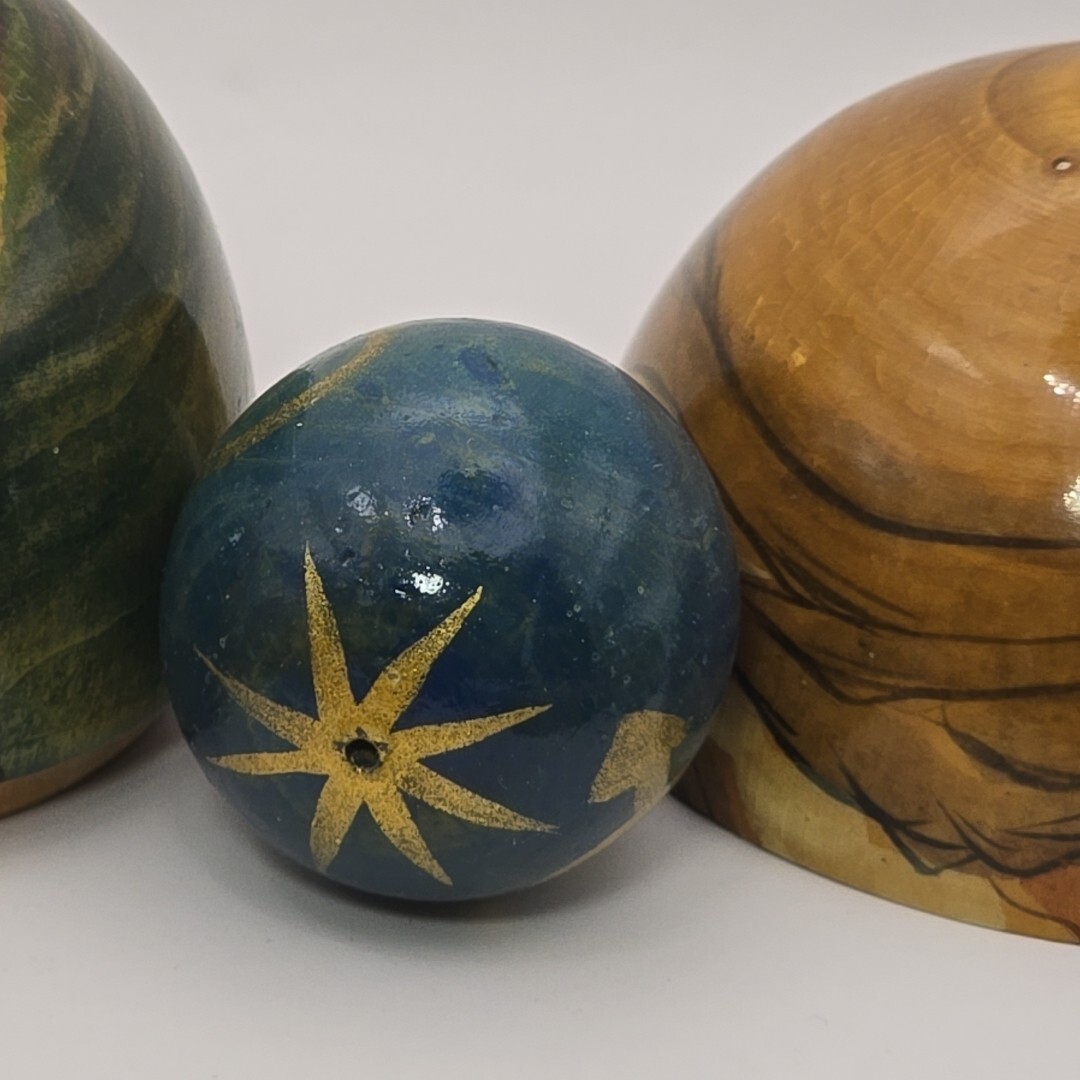 Nesting Globe Ball Sphere Earth Volcano Water Sky Birds Man Woman Creation 3″